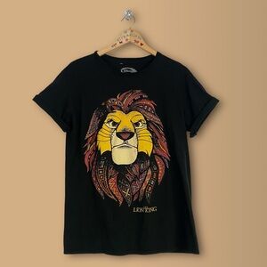 Disney The Lion King Mufasa Print Black T-Shirt Juniors L (11/13)